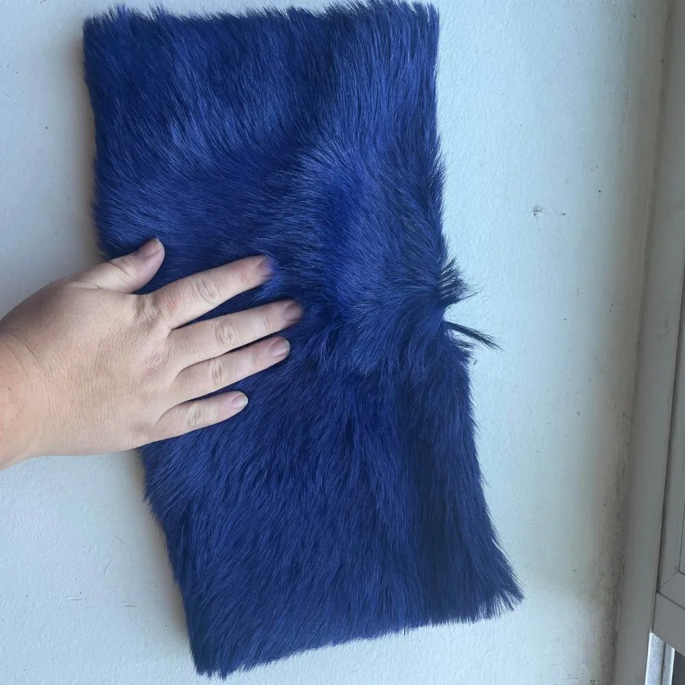 Elie Tahari Blue Fur Clutch